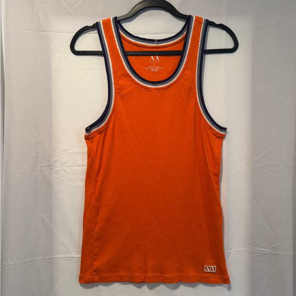 Armani Exchange Orange Tank Top with Black Trim